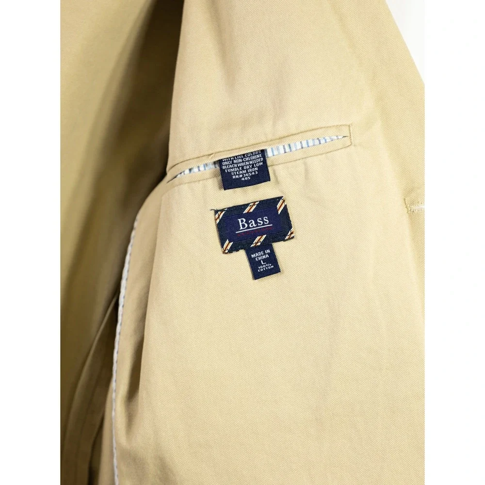 Mens Khaki Cotton Twill 3-Button Field Blazer Jacket Tan Tailored Sport Coat
